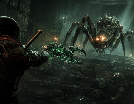CoD Zombies Character Aiming the Gun at a Spider Monster Cover for Rex Infernus Main Quest Easter Egg Guide
