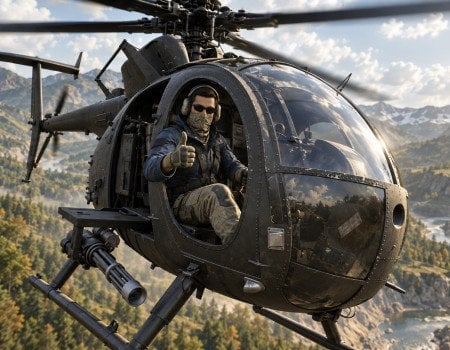 Wardogs Pmc in a Helicopter Cover Image for Wardogs Flying Guide