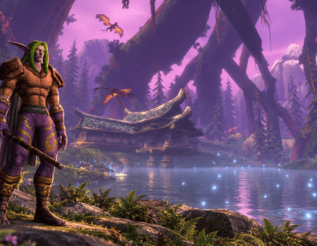 WoW Forever Night Elf Druid in Front of a Lake Cover for Druid Guide for WoW Forever